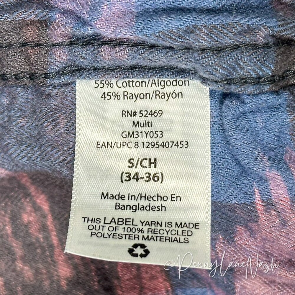 Angry Minnow Vintage Distressed Plaid Ornate Flared Sleeves Shirt - Picture 7 of 9
